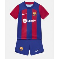 Koszulka piłkarska Barcelona Strój Domowy dla dzieci 2023-24 tanio Krótki Rękaw (+ Krótkie spodenki)